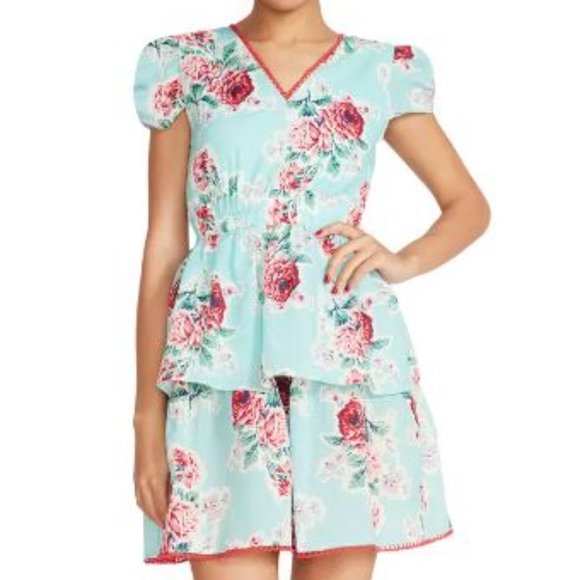 Betsey Johnson Rose Garden Seersucker Tea Dress - Picture 15 of 16